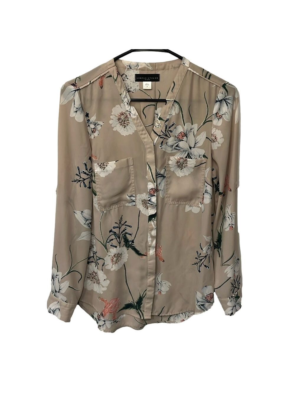Floral buttoned 100% cotton blouse size small